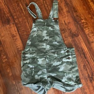 Girls Justice overalls shortalls camo size 10